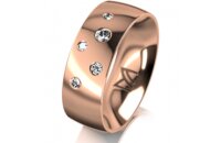 Ring 14 Karat Rotgold 7.0 mm poliert 5 Brillanten G vs...
