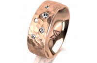 Ring 14 Karat Rotgold 7.0 mm diamantmatt 5 Brillanten G...