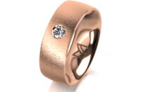Ring 14 Karat Rotgold 7.0 mm sandmatt 1 Brillant G vs...