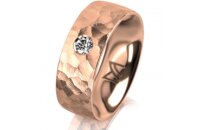 Ring 14 Karat Rotgold 7.0 mm diamantmatt 1 Brillant G vs...