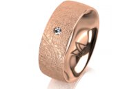 Ring 18 Karat Rotgold 7.0 mm kreismatt 1 Brillant G vs...