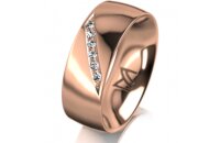Ring 18 Karat Rotgold 7.0 mm poliert 6 Brillanten G vs...