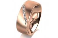 Ring 18 Karat Rotgold 7.0 mm l&auml;ngsmatt 6 Brillanten...