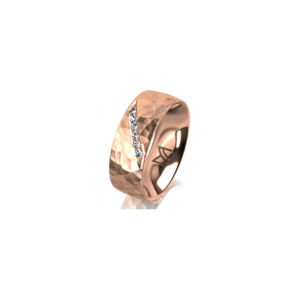 Ring 18 Karat Rotgold 7.0 mm diamantmatt 6 Brillanten G vs Gesamt 0,080ct