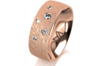 Ring 18 Karat Rotgold 7.0 mm kreismatt 5 Brillanten G vs...