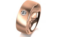 Ring 18 Karat Rotgold 7.0 mm l&auml;ngsmatt 1 Brillant G...