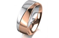 Ring 14 Karat Rot-/Weissgold 7.0 mm poliert