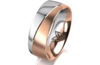 Ring 14 Karat Rot-/Weissgold 7.0 mm l&auml;ngsmatt