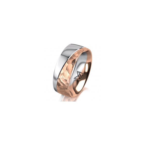 Ring 14 Karat Rot-/Weissgold 7.0 mm diamantmatt