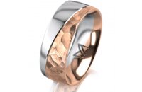 Ring 14 Karat Rot-/Weissgold 7.0 mm diamantmatt
