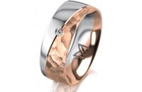 Ring 14 Karat Rot-/Weissgold 7.0 mm diamantmatt 1...