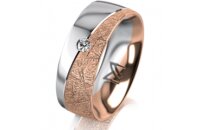 Ring 14 Karat Rot-/Weissgold 7.0 mm kristallmatt 1...