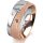 Ring 14 Karat Rot-/Weissgold 7.0 mm kreismatt 3 Brillanten G vs Gesamt 0,070ct