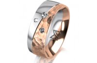 Ring 14 Karat Rot-/Weissgold 7.0 mm diamantmatt 3...