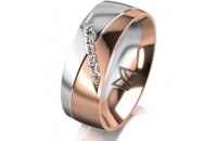 Ring 14 Karat Rot-/Weissgold 7.0 mm poliert 6 Brillanten...