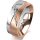 Ring 14 Karat Rot-/Weissgold 7.0 mm sandmatt 6 Brillanten G vs Gesamt 0,080ct