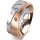 Ring 14 Karat Rot-/Weissgold 7.0 mm sandmatt 5 Brillanten G vs Gesamt 0,095ct