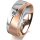 Ring 14 Karat Rot-/Weissgold 7.0 mm sandmatt 1 Brillant G vs 0,090ct