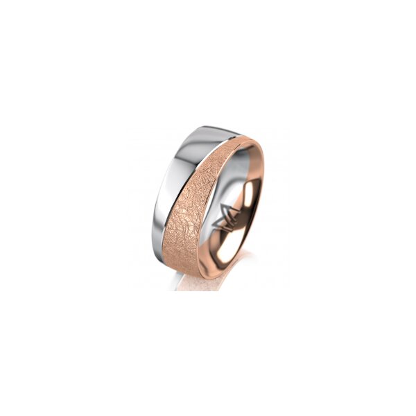 Ring 18 Karat Rot-/Weissgold 7.0 mm kreismatt