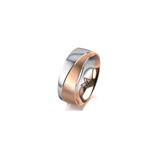 Ring 18 Karat Rot-/Weissgold 7.0 mm sandmatt