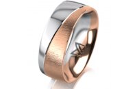 Ring 18 Karat Rot-/Weissgold 7.0 mm sandmatt