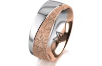 Ring 18 Karat Rot-/Weissgold 7.0 mm kristallmatt