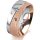 Ring 18 Karat Rot-/Weissgold 7.0 mm kreismatt 3 Brillanten G vs Gesamt 0,070ct