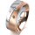 Ring 18 Karat Rot-/Weissgold 7.0 mm sandmatt 3 Brillanten G vs Gesamt 0,070ct