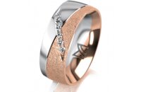 Ring 18 Karat Rot-/Weissgold 7.0 mm kreismatt 6...