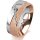 Ring 18 Karat Rot-/Weissgold 7.0 mm kreismatt 6 Brillanten G vs Gesamt 0,080ct