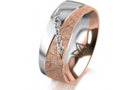 Ring 18 Karat Rot-/Weissgold 7.0 mm kristallmatt 6...