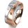 Ring 18 Karat Rot-/Weissgold 7.0 mm l&auml;ngsmatt 5 Brillanten G vs Gesamt 0,095ct