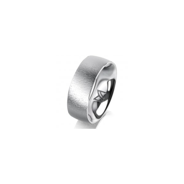 Ring 14 Karat Weissgold 7.0 mm sandmatt