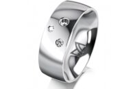 Ring 14 Karat Weissgold 7.0 mm poliert 3 Brillanten G vs...