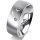 Ring 14 Karat Weissgold 7.0 mm l&auml;ngsmatt 3 Brillanten G vs Gesamt 0,070ct