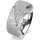 Ring 14 Karat Weissgold 7.0 mm kreismatt 6 Brillanten G vs Gesamt 0,080ct