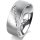 Ring 14 Karat Weissgold 7.0 mm sandmatt 6 Brillanten G vs Gesamt 0,080ct