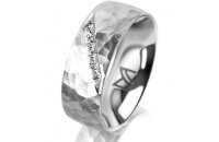 Ring 14 Karat Weissgold 7.0 mm diamantmatt 6 Brillanten G...