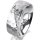 Ring 14 Karat Weissgold 7.0 mm diamantmatt 6 Brillanten G vs Gesamt 0,080ct
