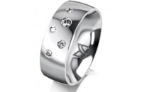 Ring 14 Karat Weissgold 7.0 mm poliert 5 Brillanten G vs...