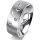 Ring 14 Karat Weissgold 7.0 mm l&auml;ngsmatt 5 Brillanten G vs Gesamt 0,095ct