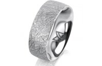 Ring 18 Karat Weissgold 7.0 mm kristallmatt