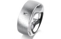 Ring 18 Karat Weissgold 7.0 mm sandmatt 1 Brillant G vs...