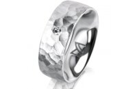 Ring 18 Karat Weissgold 7.0 mm diamantmatt 1 Brillant G...