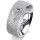 Ring 18 Karat Weissgold 7.0 mm kristallmatt 3 Brillanten G vs Gesamt 0,070ct
