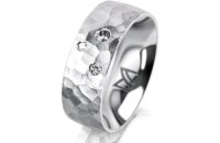Ring 18 Karat Weissgold 7.0 mm diamantmatt 3 Brillanten G...