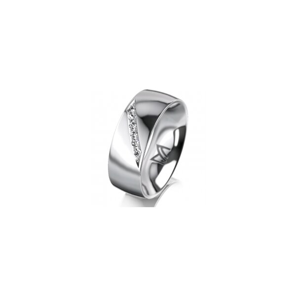 Ring 18 Karat Weissgold 7.0 mm poliert 6 Brillanten G vs Gesamt 0,080ct