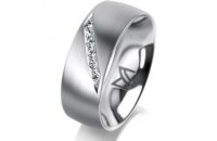 Ring 18 Karat Weissgold 7.0 mm l&auml;ngsmatt 6...