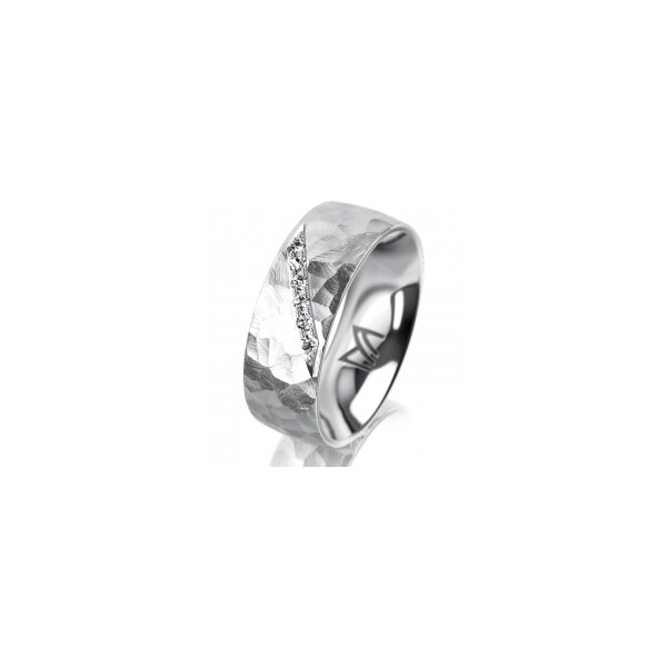 Ring 18 Karat Weissgold 7.0 mm diamantmatt 6 Brillanten G vs Gesamt 0,080ct