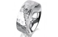 Ring 18 Karat Weissgold 7.0 mm diamantmatt 6 Brillanten G...